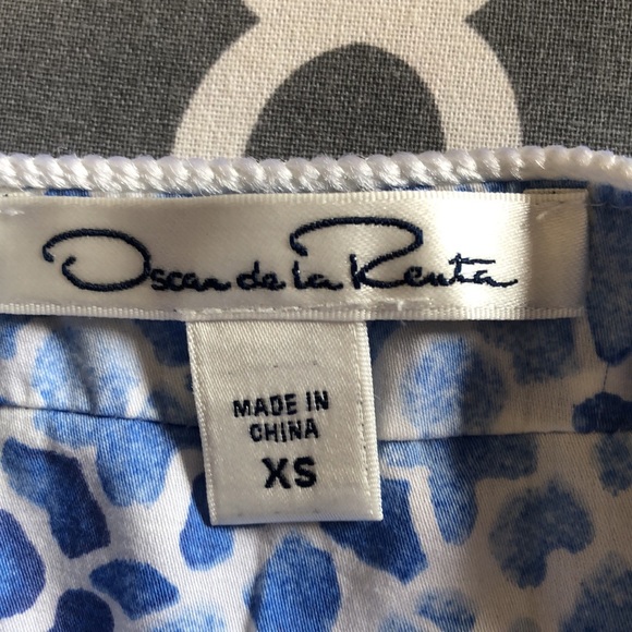 Oscar de la Renta floral button up tunic w/ scroll work szXs - Picture 9 of 12